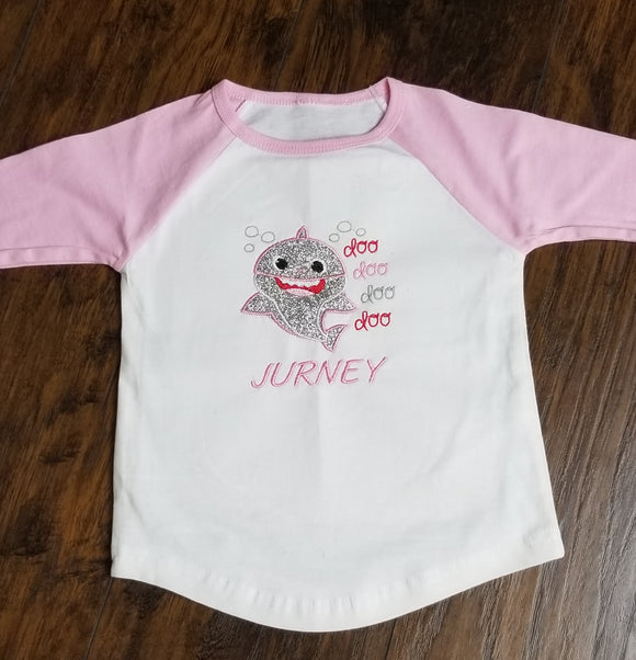 Baby Shark Baseball Style Shirt
