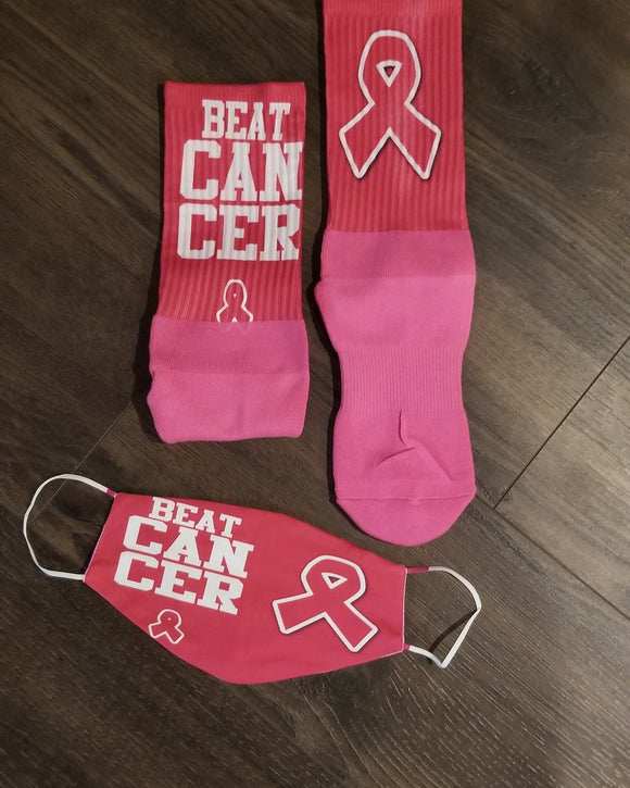 Breast Cancer Awareness Socks & Mask Set