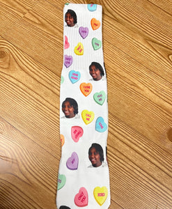 Valentines Face Socks - Candy