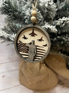 Soldier & Flag Ornament